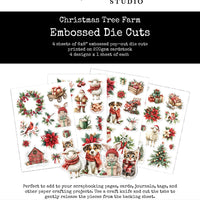 Paper Rose Embossed Die Cuts - Christmas Tree Farm