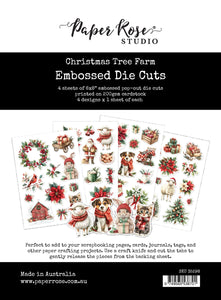 Paper Rose Embossed Die Cuts - Christmas Tree Farm