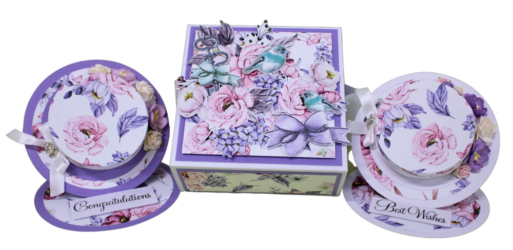 My Happy Place Card Kit - Pretty Floral Lavender Hat Set