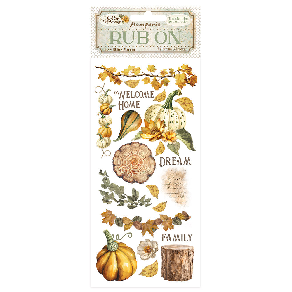 Stamperia Rub-On - Golden Harmony - Pumpkins