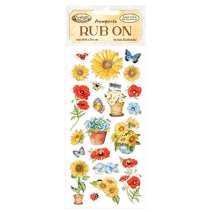 Stamperia Rub On Transfers - Sunflower Art Poppies