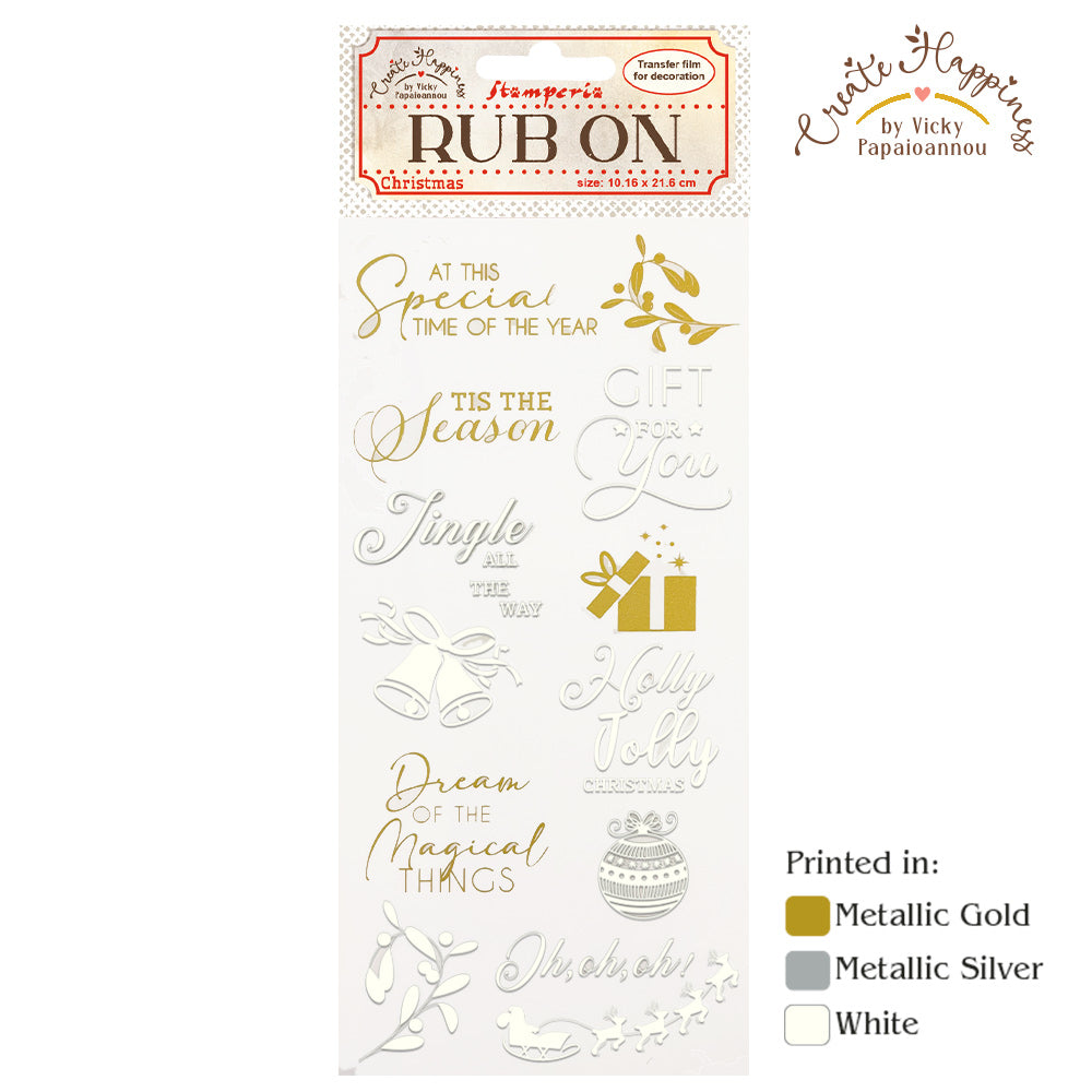Stamperia Rub On Transfers - Create Happiness: Christmas Bells