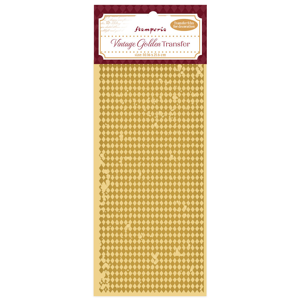 Stamperia Vintage Golden Transfer cm 10,16x21,6 -Rhombuses pattern