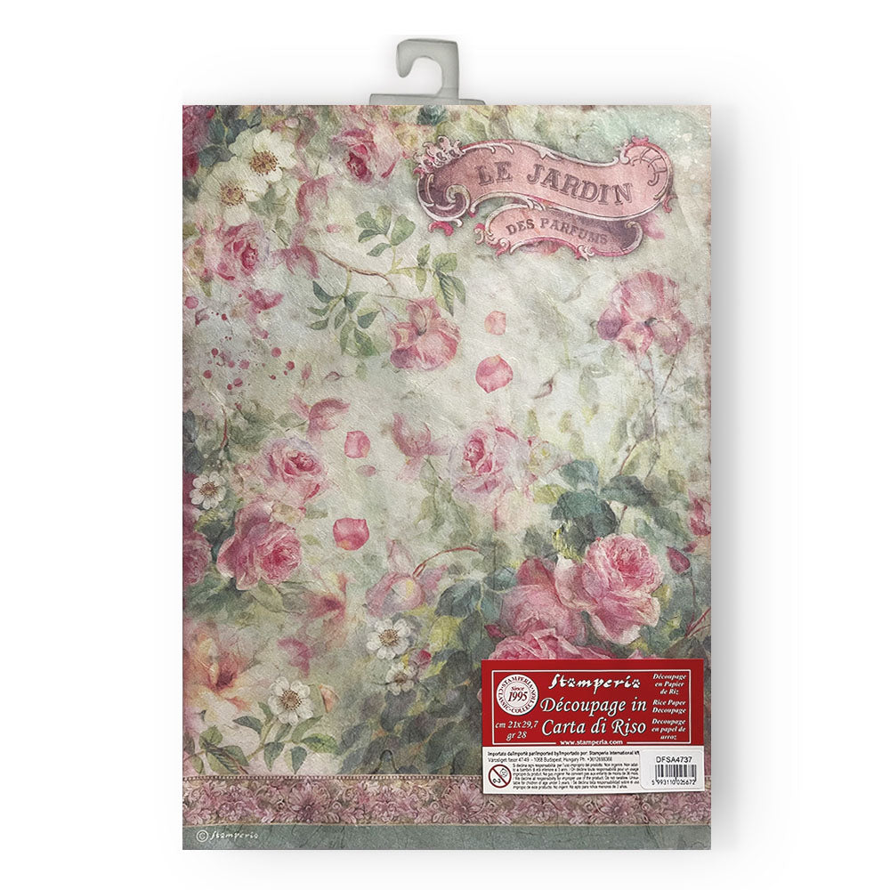 Stamperia Rice Paper - Rose Parfum: Le Jardin Des Parfums