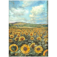 Stamperia Rice Paper - Sunflower Art: Landscape