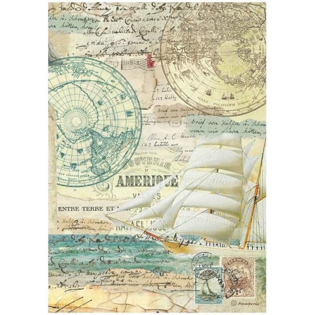 Stamperia Rice Paper - Around The World: Sailing Ship