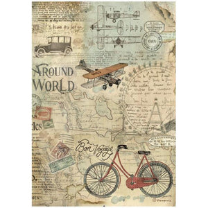 Stamperia Rice Paper - Around The World: Bicycle