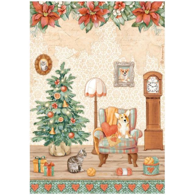 Stamperia Rice Paper - All Around Christmas: Sweet Room
