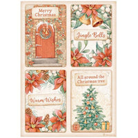 Stamperia Rice Paper - All Around Christmas: 4 Cards