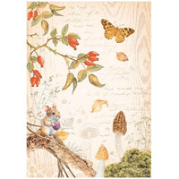 Stamperia Rice Paper - Woodland: Butterfly
