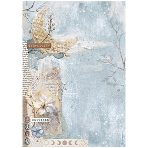 Stamperia A4 Rice Paper - Create Happiness Secret Diary - Moon