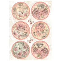 Stamperia A4 Rice Paper - Shabby Rose - 6 Rounds