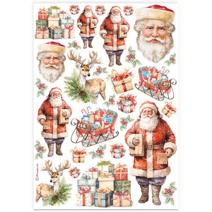 Stamperia A4 Rice Paper - Classic Christmas - Santa Claus