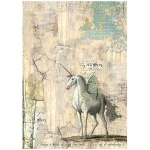 Stamperia A4 Rice Paper - Wonderland - Unicorn