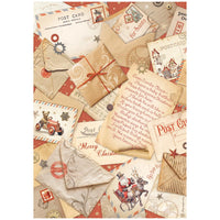 Stamperia A4 Rice Paper - Gear Up for Christmas - Postcards