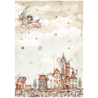 Stamperia A4 Rice Paper - Gear Up for Christmas - Cosy Houses