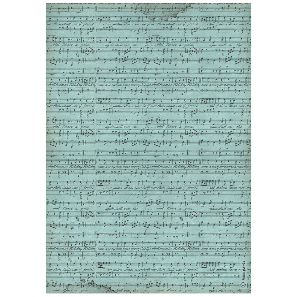 Stamperia A4 Rice Paper - Music - Background Score