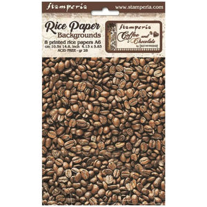 Stamperia Rice Paper A6 Backgrounds - Coffee and Chocolate