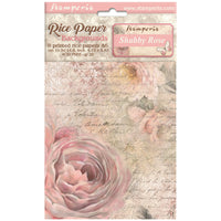 Stamperia Selection 8 Rice Paper A6 - Shabby Rose