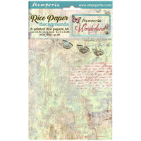 Stamperia Selection 8 Rice Paper A6 - Wonderland