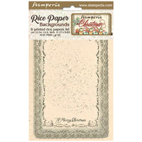 Stamperia Selection 8 Rice Paper A6 Backgrounds - Classic Christmas
