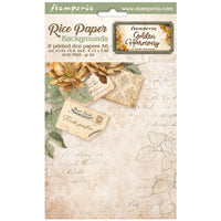 Stamperia Selection 8 Rice Paper A6 Backgrounds -  Golden Harmony
