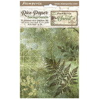 Stamperia Selection 8 Rice Paper A6 Backgrounds -  Forest
