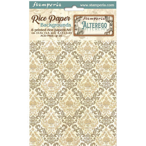 Stamperia Selection 8 Rice Paper A6 Backgrounds -  Alterego