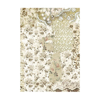 Stamperia Selection 8 Rice Paper A6 Backgrounds - Old Lace
