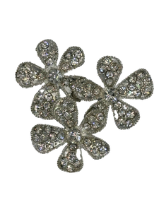 5 Crazy Ladies - Embellishment - Silver Diamante Flowers - 3 Pack