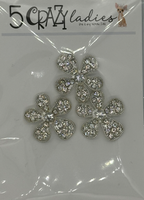 5 Crazy Ladies - Embellishment - Silver Diamante Flowers - 3 Pack
