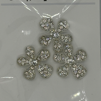 5 Crazy Ladies - Embellishment - Silver Diamante Flowers - 3 Pack