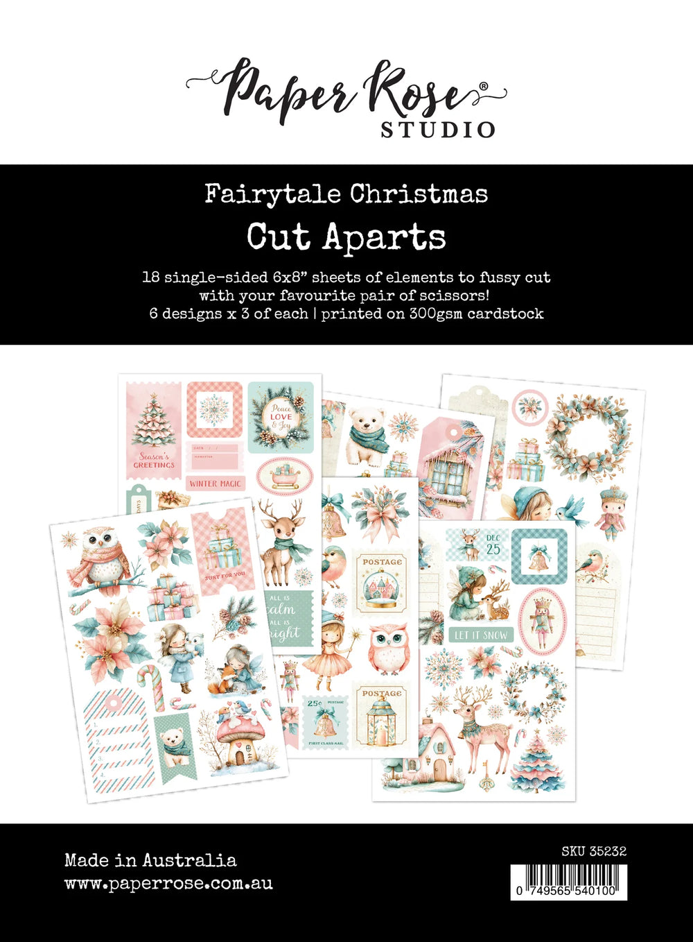 Paper Rose Cut Aparts Paper Pack - Fairytale Christmas