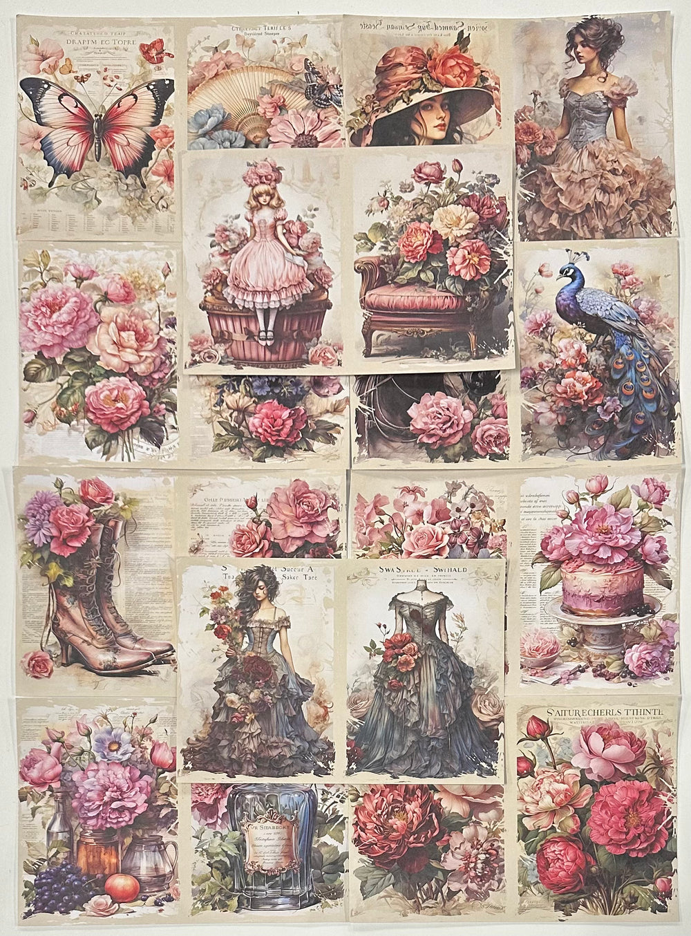 5 Crazy Ladies Journal Papers A5 - Pretty Vintage Florals