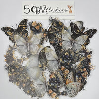 5 Crazy Ladies Journal Stickers - Butterflies of the Night