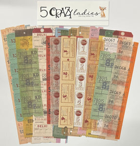 5 Crazy Ladies Journal Stickers - Ticket Strips