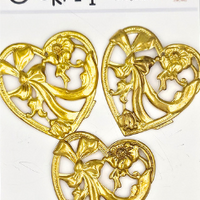 5 Crazy Ladies Metals - Gold Decorative Hearts