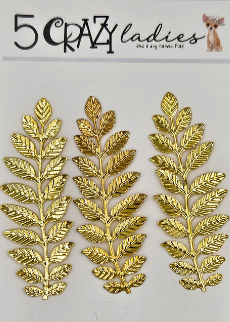 5 Crazy Ladies Metals - Gold Fern Leaves