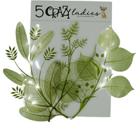 5 Crazy Ladies Journal Stickers - Green Leaves
