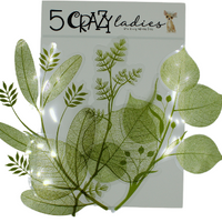 5 Crazy Ladies Journal Stickers - Green Leaves