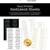 Paper Rose Sentiment Sheets - Happy Birthday