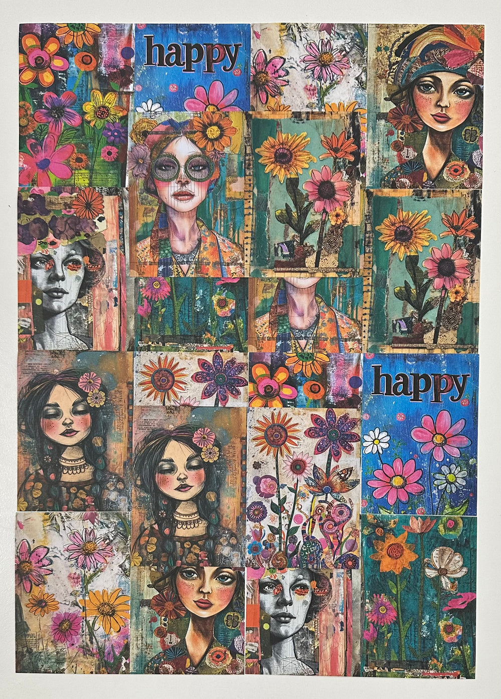 5 Crazy Ladies Journal Papers A5 - Hippy Happy