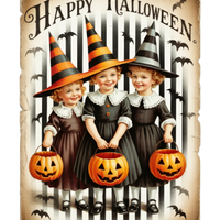 5 Crazy Ladies Stickers - Halloween Sentiments