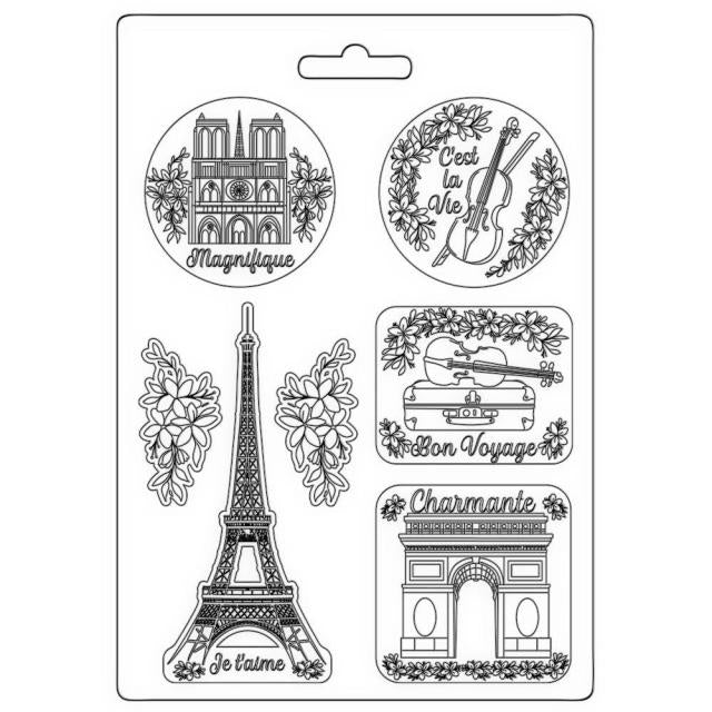 Stamperia Mould A4 - Create Happiness Oh La La Tour Eiffel