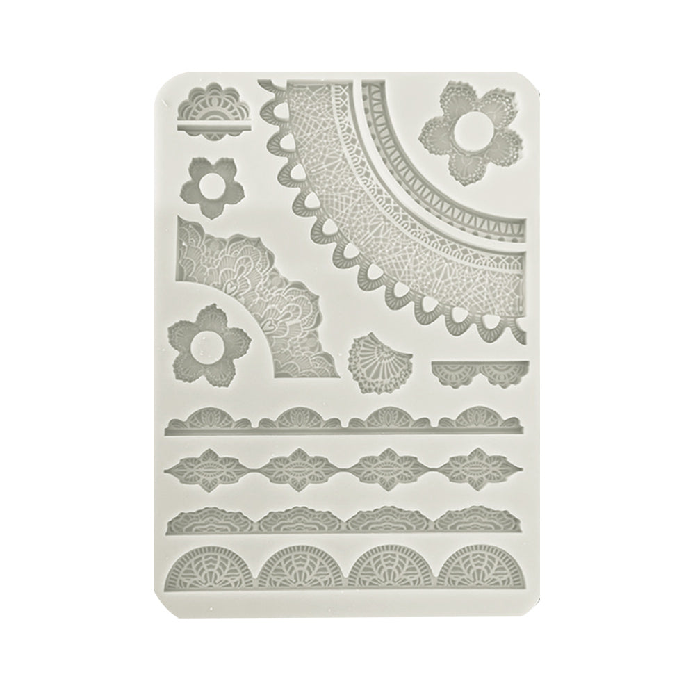 Stamperia Silicon Mould A5 - Create Happiness Secret Diary - Lace Borders