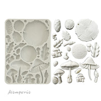 Stamperia Silicon Mould A5 - Golden Harmony - Wood and Mushrooms
