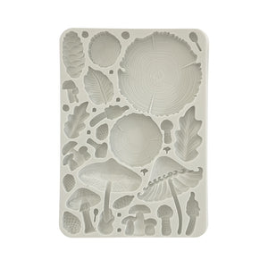 Stamperia Silicon Mould A5 - Golden Harmony - Wood and Mushrooms