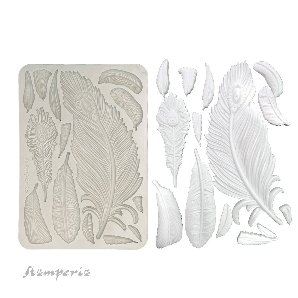 Stamperia Silicon Mould A5 -Masquerade - Feathers