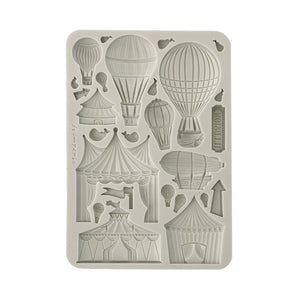 Stamperia Silicon mould A5 - Alice in Christmas circus and air balloons