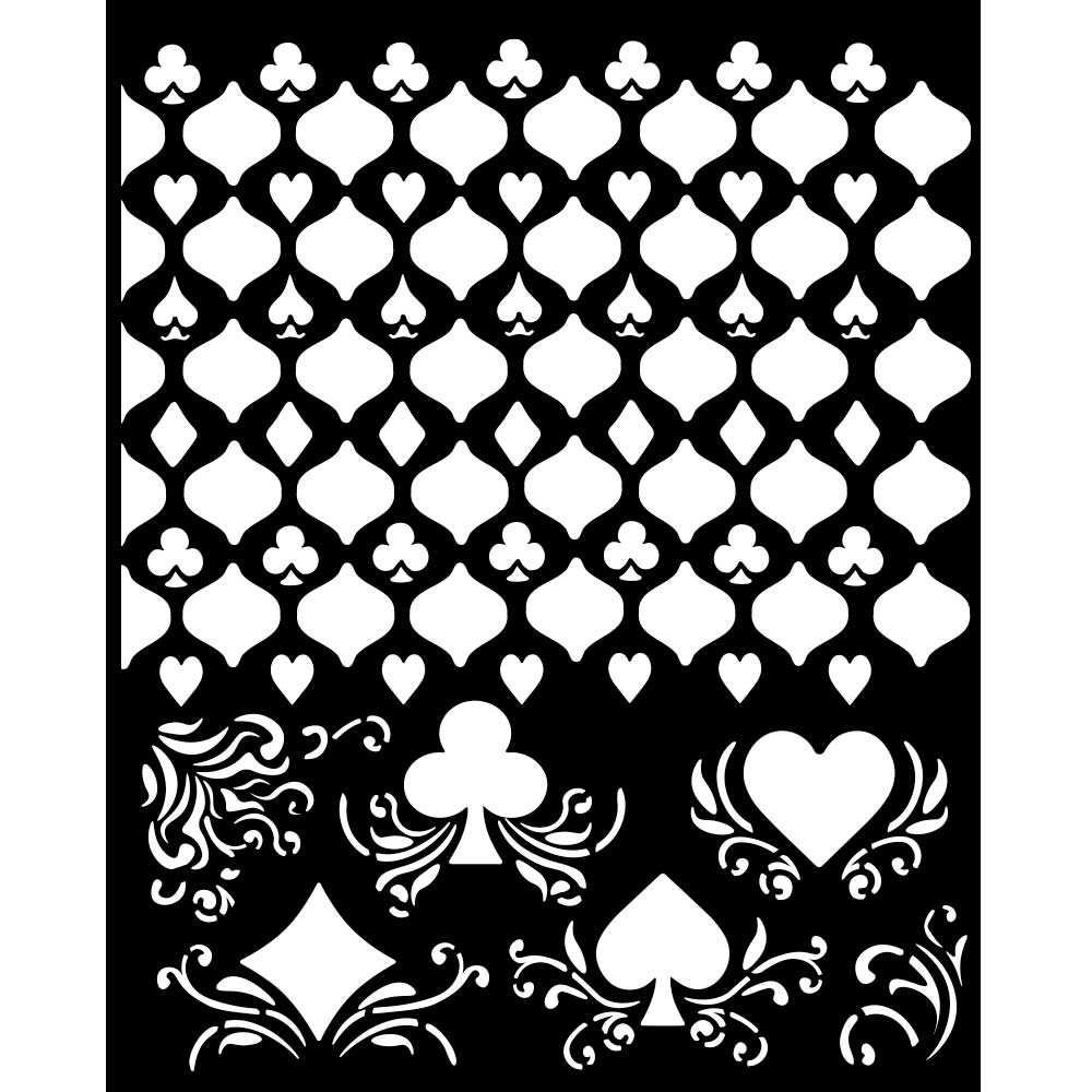 Stamperia Thick Stencil 20x25cm - Master of Magic - Cards Pattern